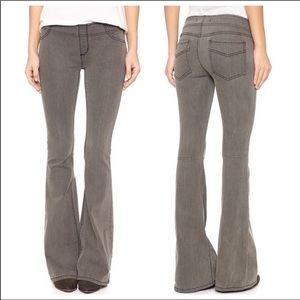Free People Grey Pull On Kick Flare Jeans